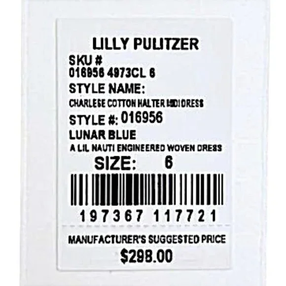 Lilly Pulitzer Charlese Cotton Halter Midi Dress in Lunar Blue NWT - Size 6 - Picture 8 of 9